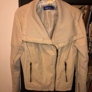 Chic Moto jacket by blue rain. Size Small neutral beige color